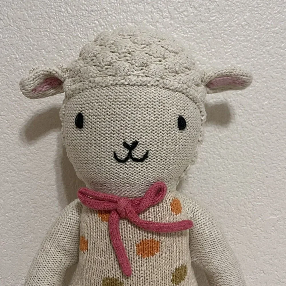 Cuddle + Kind Lucy the Lamb Plush Knit Handmade Doll Stuffed Animal 20